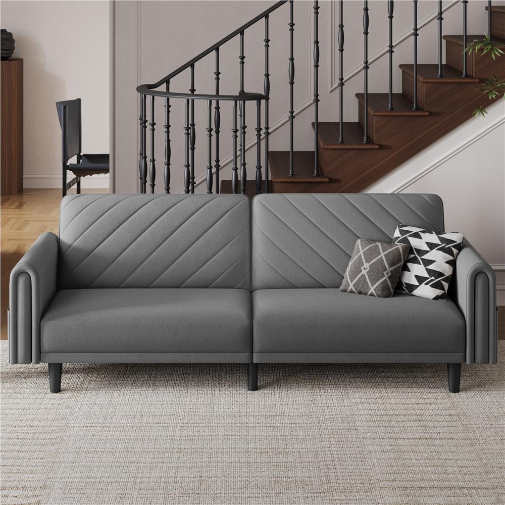 Contemporary Convertible Sofa Bed – 3 Seater Futon for Small Spaces