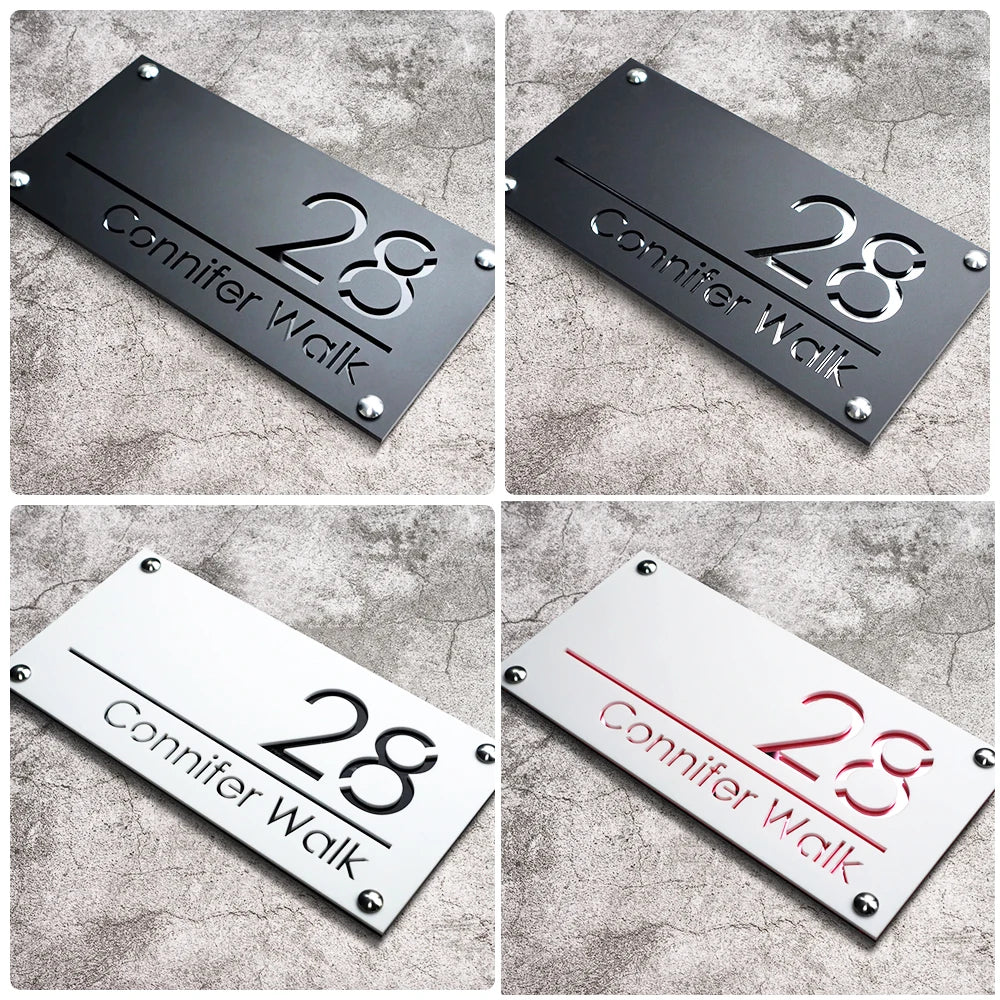 Custom 3D Acrylic House Number Sign – Personalized Home Address Plaque