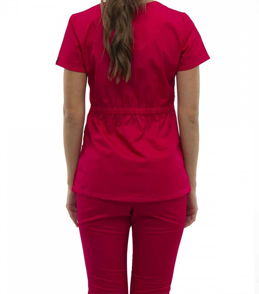 Stylish Medical Suit Uniform Set - Violet, Raspberry, and Electro Blue - Size L