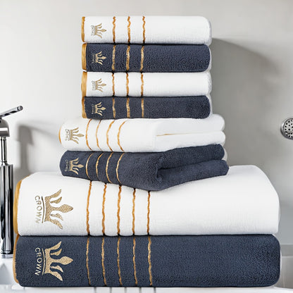 8pcs Coral Microfiber Towel Set – Bath, Hand & Face Towels, Quick-Dry & Absorbent