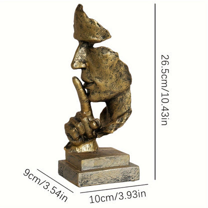 Silent Man Statue – Abstract Resin Sculpture for Home & Office