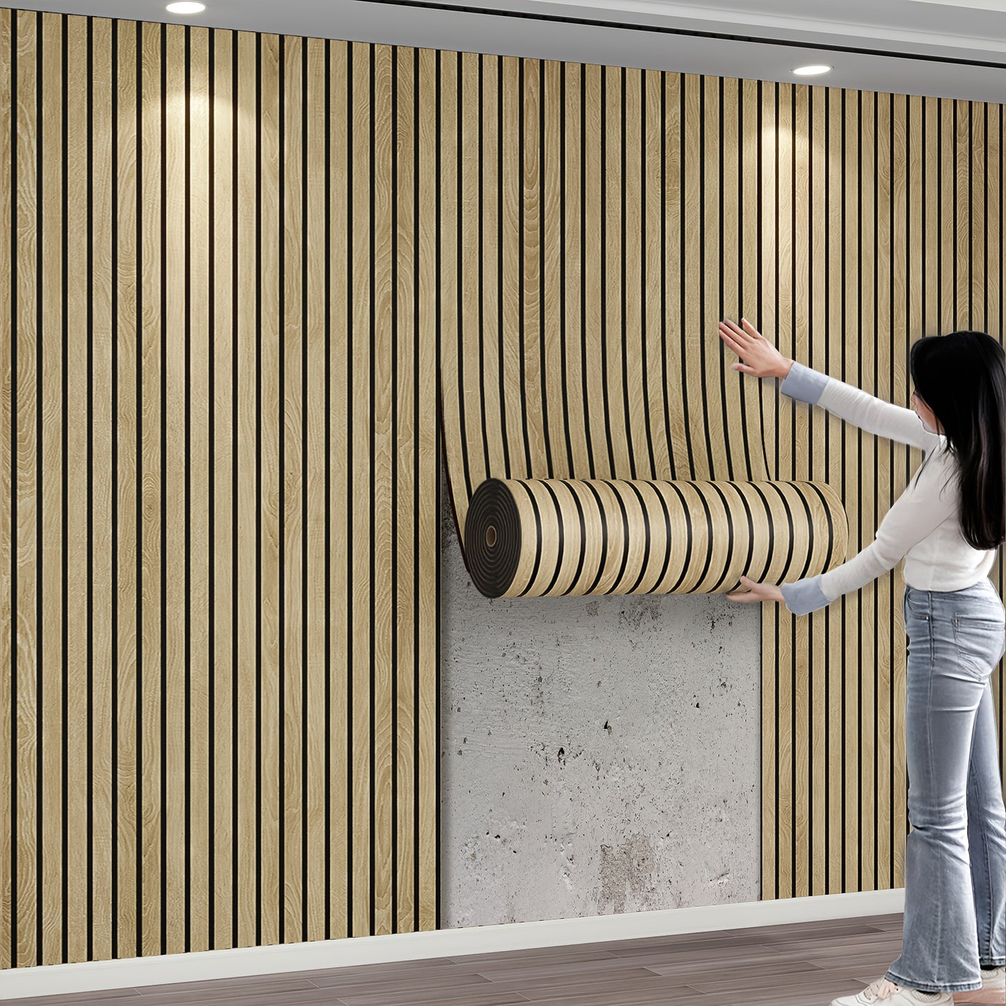 3D Wood Grain Wall Panels – Self-Adhesive Vinyl Wallpaper for Home & Office