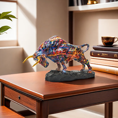 Elegant Bronze Bull Statue – Wall Street-Inspired Resin Art