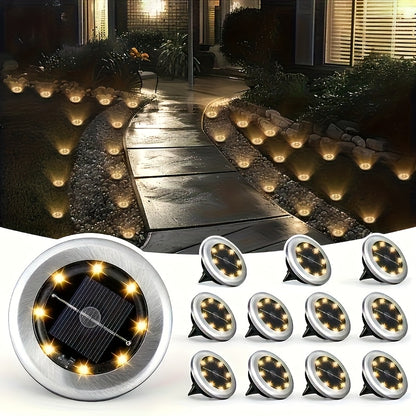 Solar Ground Spotlights (4/8/12 Pack) – Stainless Steel LED Garden Lights
