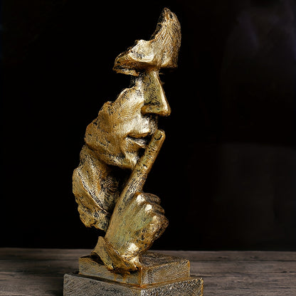 Silent Man Statue – Abstract Resin Sculpture for Home & Office
