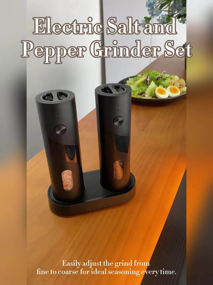 Rechargeable Electric Salt & Pepper Grinder Set with LED Light