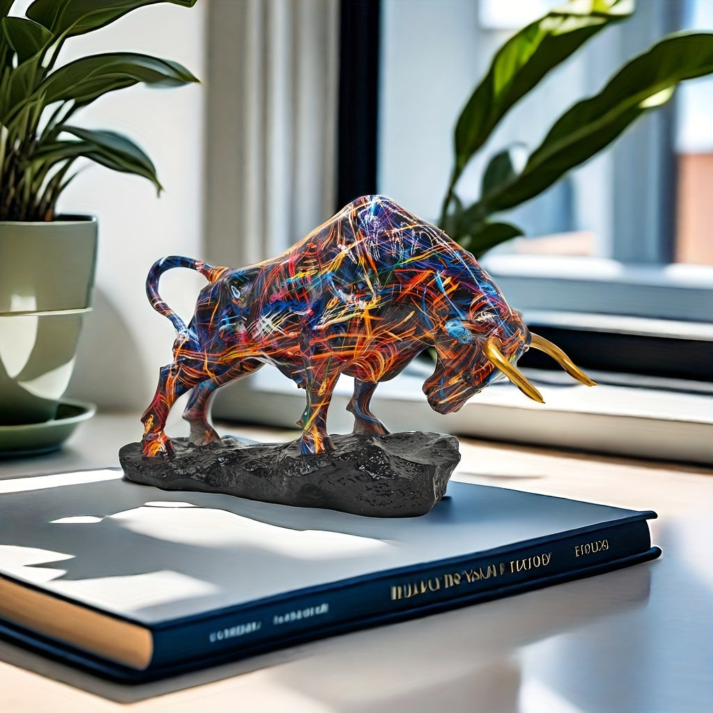 Elegant Bronze Bull Statue – Wall Street-Inspired Resin Art