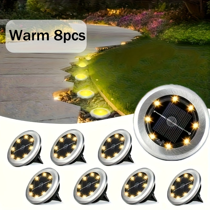 Solar Ground Spotlights (4/8/12 Pack) – Stainless Steel LED Garden Lights