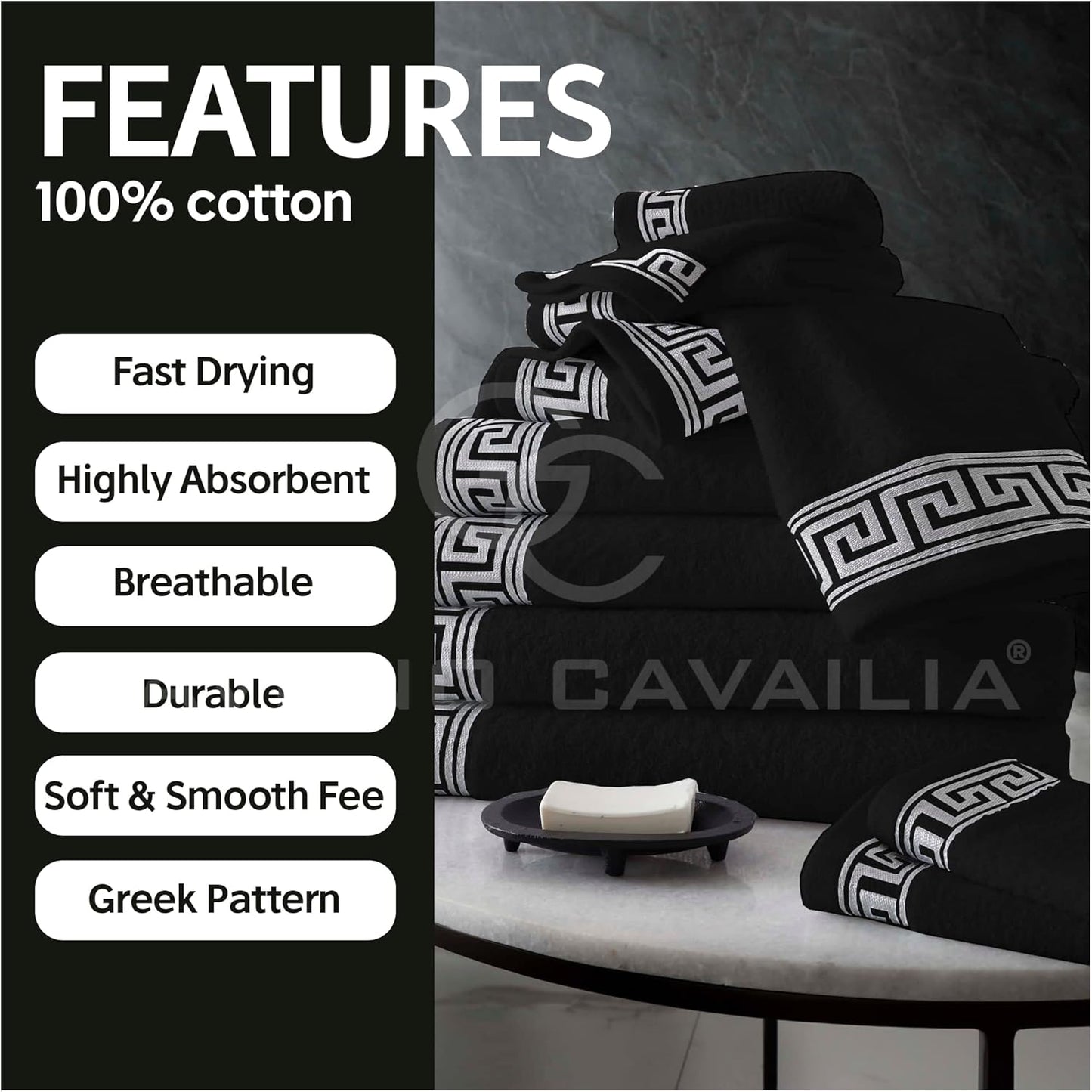 Towel Set 500 GSM | 8 Piece Towel Set | 2 Hand Towel + 2 Bath Towel + 4 Face Towel | Family Pack Egyptian Cotton Towel Set