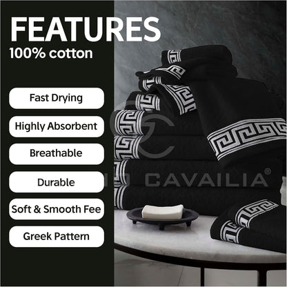 Towel Set 500 GSM | 8 Piece Towel Set | 2 Hand Towel + 2 Bath Towel + 4 Face Towel | Family Pack Egyptian Cotton Towel Set