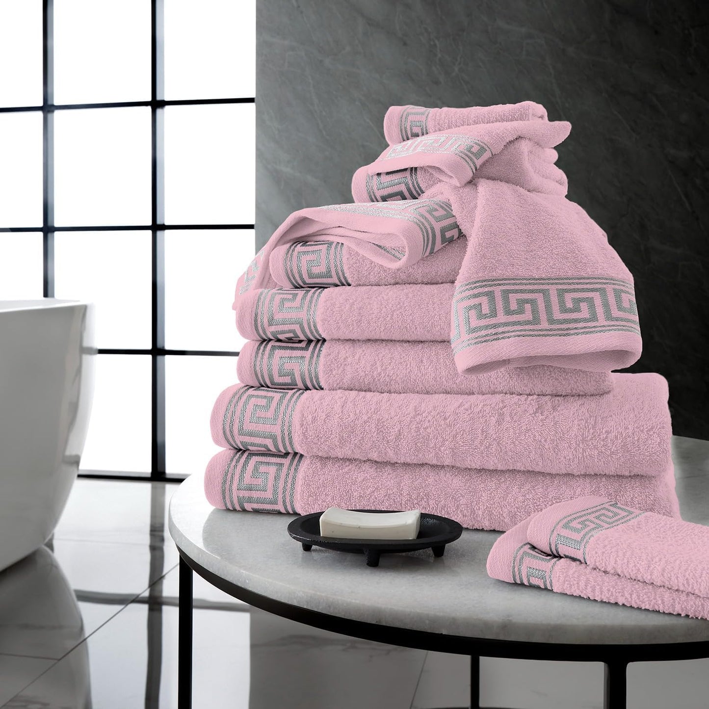 Towel Set 500 GSM | 8 Piece Towel Set | 2 Hand Towel + 2 Bath Towel + 4 Face Towel | Family Pack Egyptian Cotton Towel Set