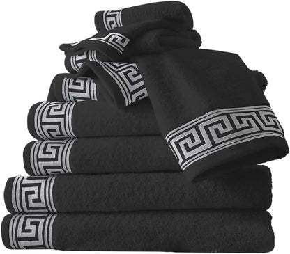 Towel Set 500 GSM | 8 Piece Towel Set | 2 Hand Towel + 2 Bath Towel + 4 Face Towel | Family Pack Egyptian Cotton Towel Set