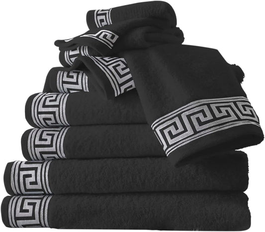 Towel Set 500 GSM | 8 Piece Towel Set | 2 Hand Towel + 2 Bath Towel + 4 Face Towel | Family Pack Egyptian Cotton Towel Set