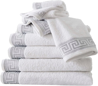 Towel Set 500 GSM | 8 Piece Towel Set | 2 Hand Towel + 2 Bath Towel + 4 Face Towel | Family Pack Egyptian Cotton Towel Set