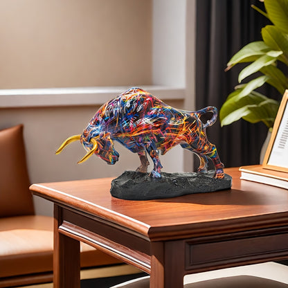 Elegant Bronze Bull Statue – Wall Street-Inspired Resin Art