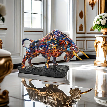 Elegant Bronze Bull Statue – Wall Street-Inspired Resin Art