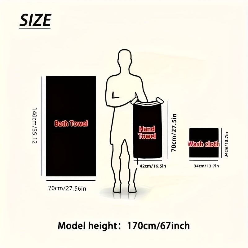 8pcs Coral Microfiber Towel Set – Bath, Hand & Face Towels, Quick-Dry & Absorbent