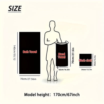 8pcs Coral Microfiber Towel Set – Bath, Hand & Face Towels, Quick-Dry & Absorbent