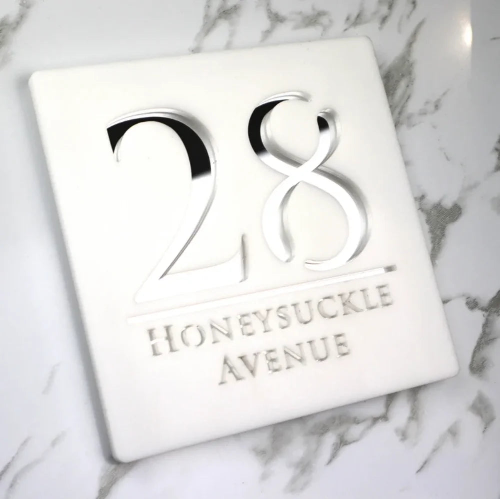 Custom 3D Acrylic House Sign – Personalized Modern Address Plaque