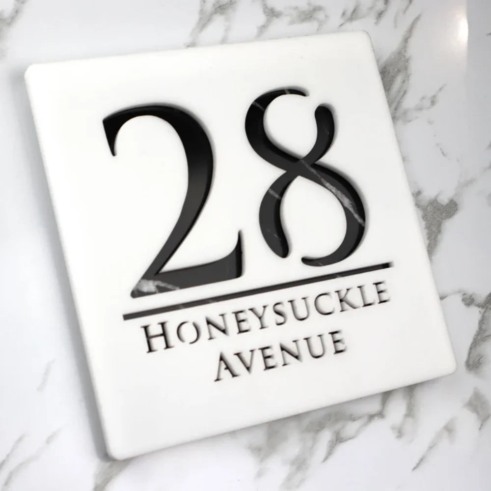 Custom 3D Acrylic House Sign – Personalized Modern Address Plaque