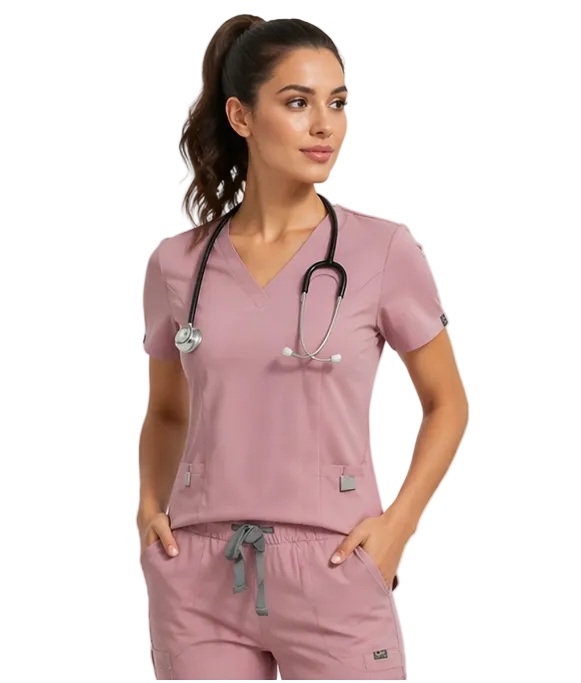 AeroFlex Classic Scrubs Set – Women’s V-Neck Workwear for Long Shifts