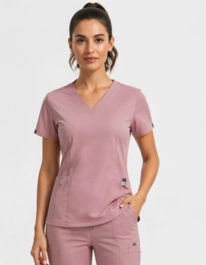 AeroFlex Classic Scrubs Set – Women’s V-Neck Workwear for Long Shifts
