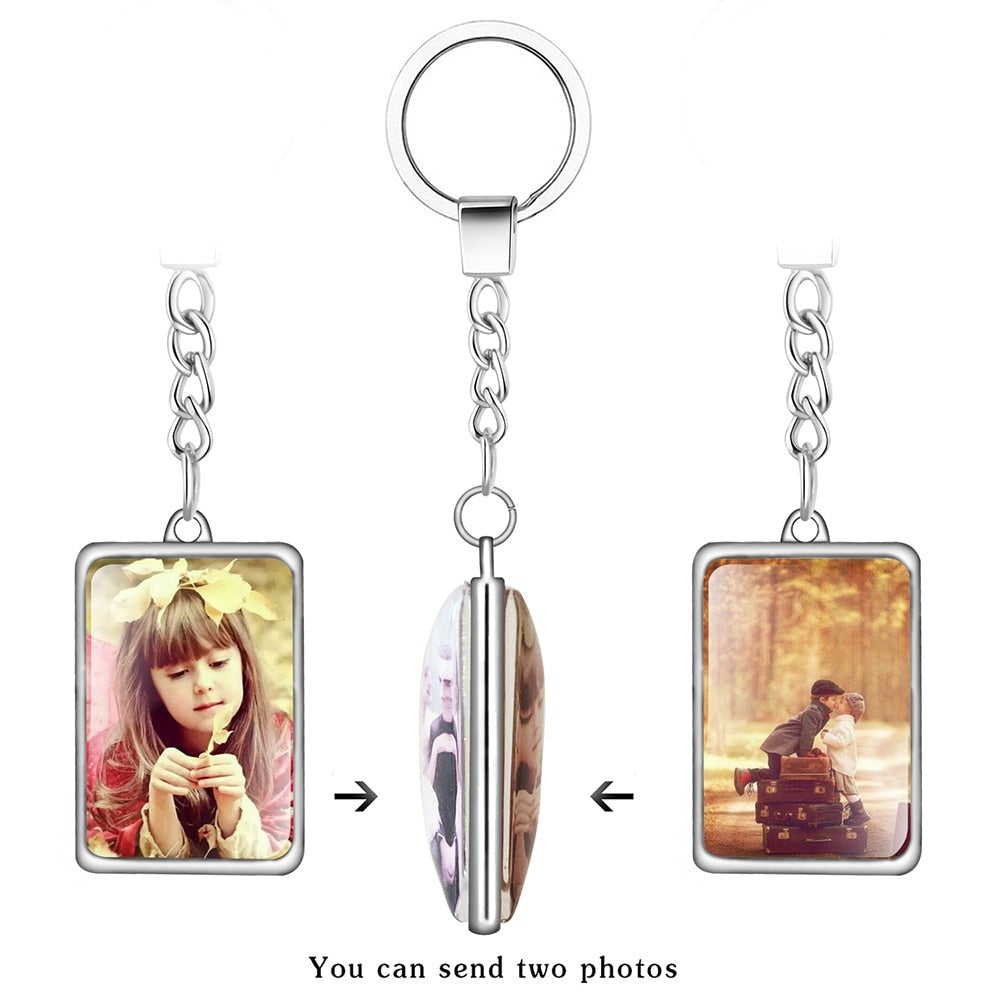 Double-Sided Crystal Keychain - Personalized Jewelry - Custom Photo Gift