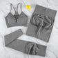 L/XL - Seamless Gym Yoga Set - Sportswear Outfits for Women | Fitness Shorts and Sports Leggings Suit - 2/3/4 Pieces