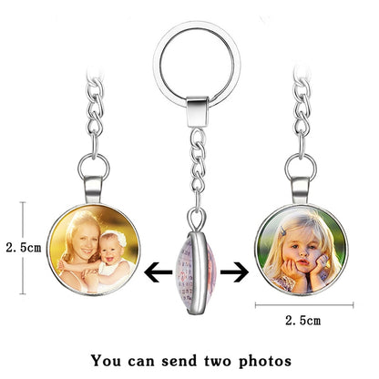 Double-Sided Crystal Keychain - Personalized Jewelry - Custom Photo Gift