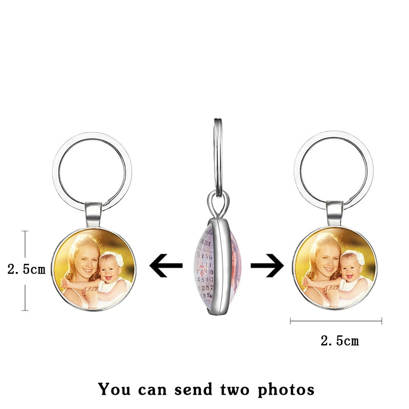 Double-Sided Crystal Keychain - Personalized Jewelry - Custom Photo Gift