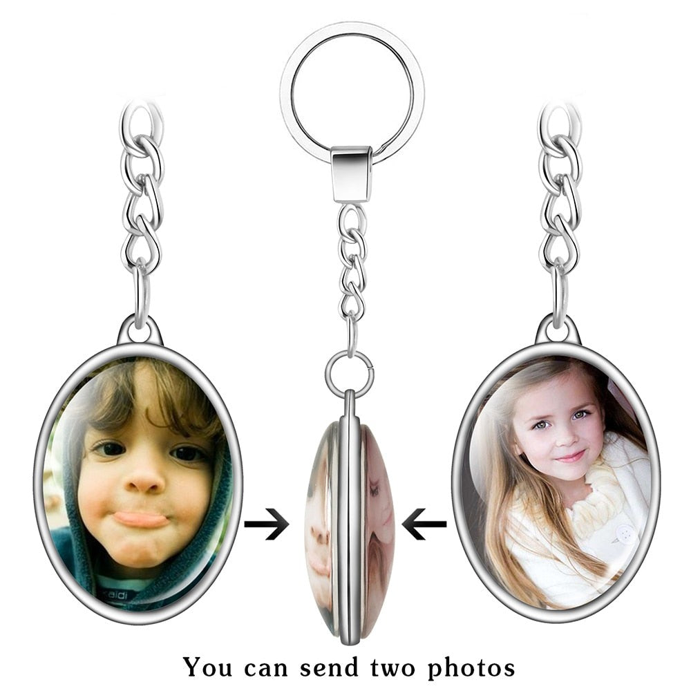 Double-Sided Crystal Keychain - Personalized Jewelry - Custom Photo Gift