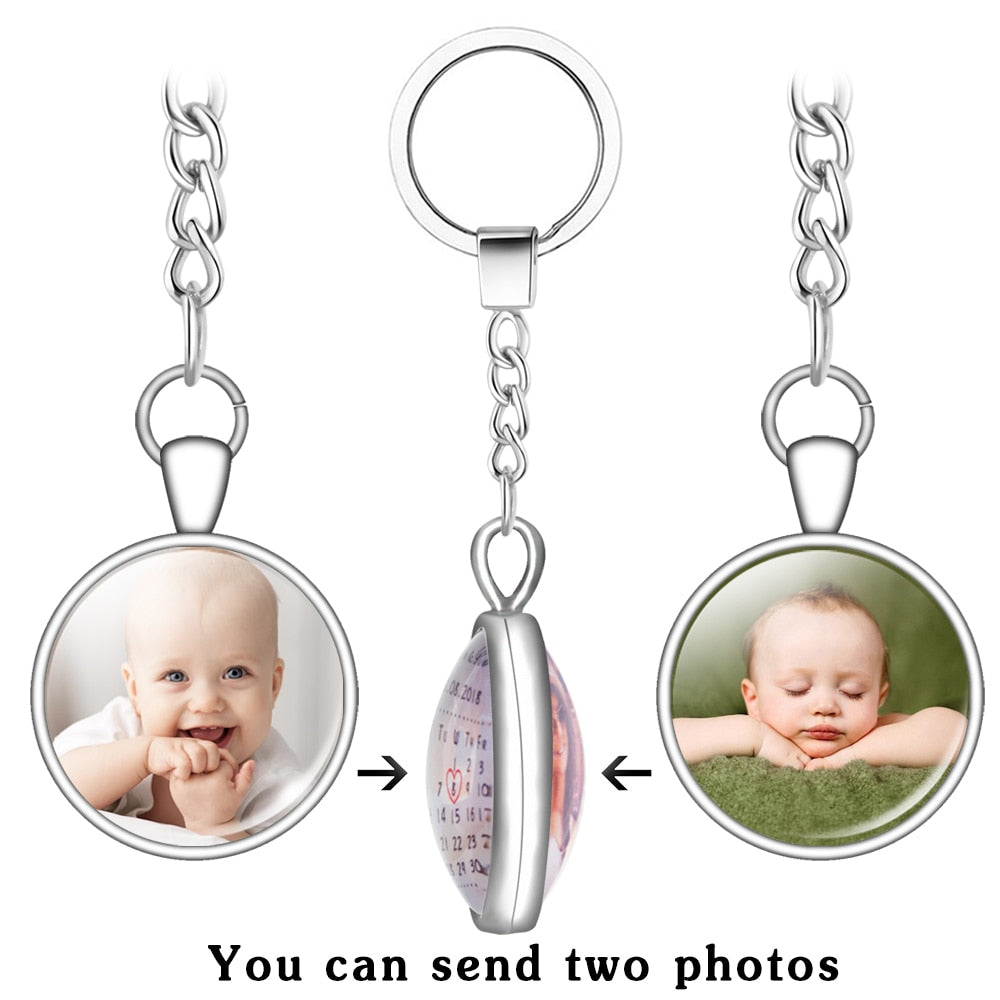 Double-Sided Crystal Keychain - Personalized Jewelry - Custom Photo Gift