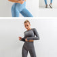 L - Women's 2-Piece Workout Set - Crop Top & Seamless Leggings | Fitness & Yoga Sportswear.