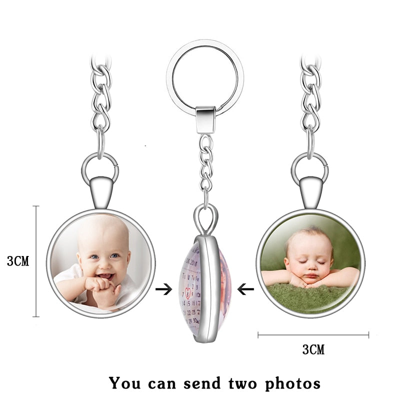 Double-Sided Crystal Keychain - Personalized Jewelry - Custom Photo Gift