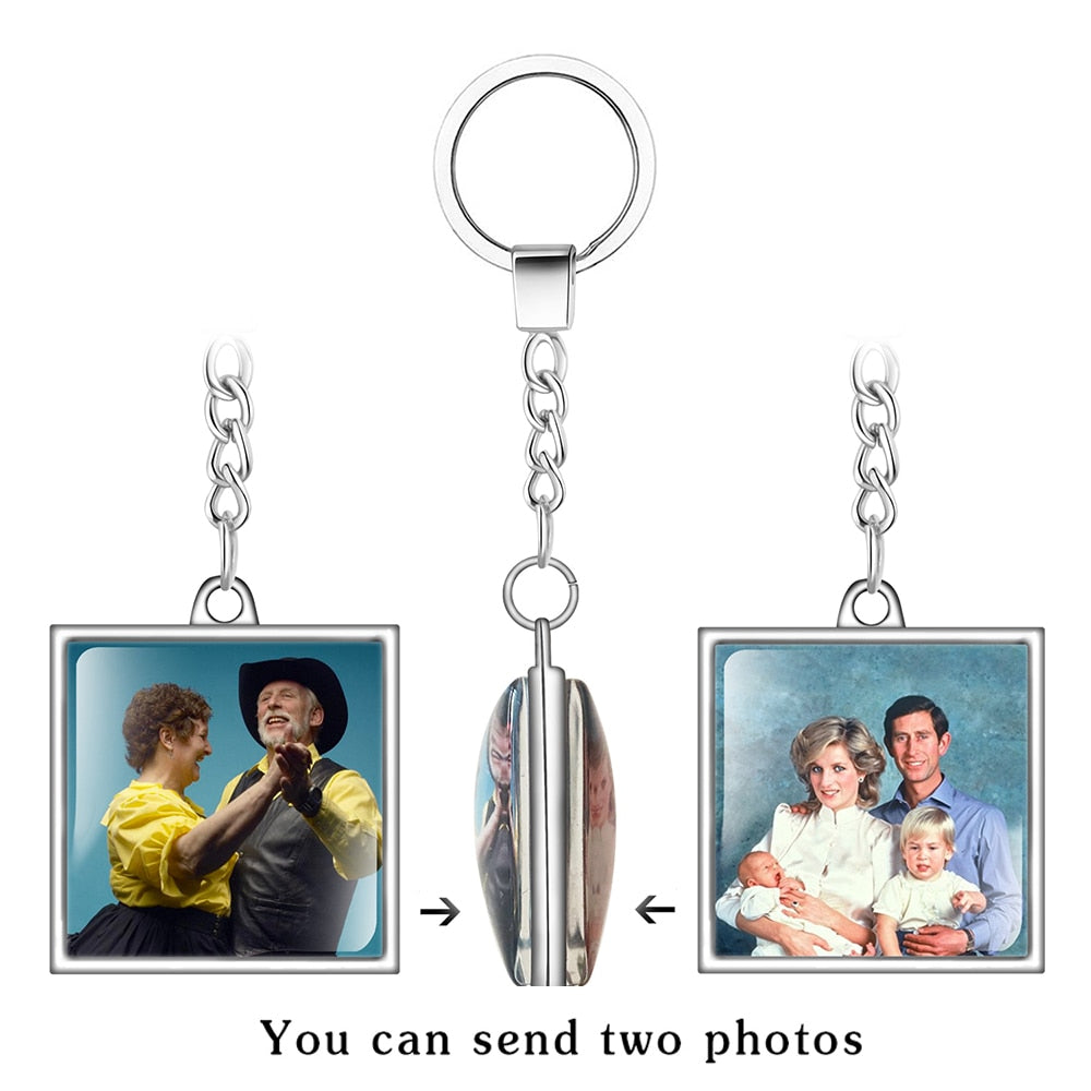 Double-Sided Crystal Keychain - Personalized Jewelry - Custom Photo Gift