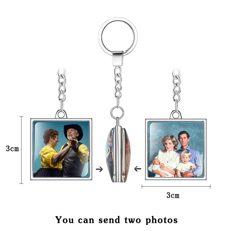 Double-Sided Crystal Keychain - Personalized Jewelry - Custom Photo Gift