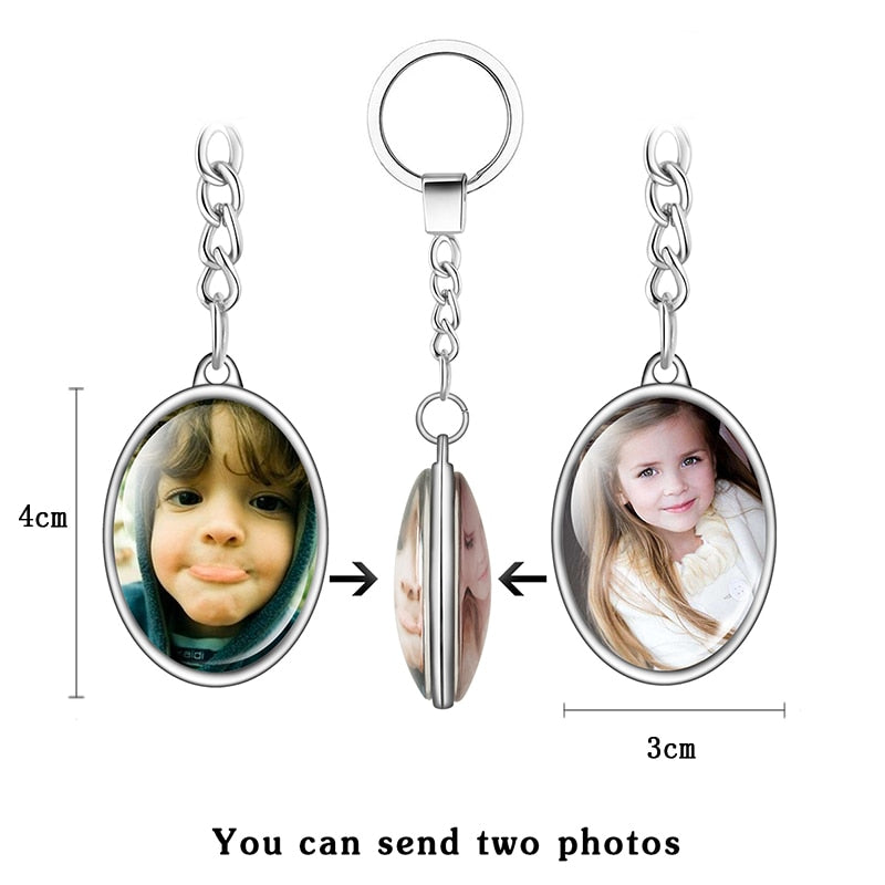 Double-Sided Crystal Keychain - Personalized Jewelry - Custom Photo Gift