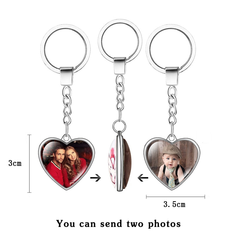 Double-Sided Crystal Keychain - Personalized Jewelry - Custom Photo Gift