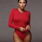 Elegant O-Neck Long Sleeve Bodysuit for Women | Sexy & Versatile Streetwear