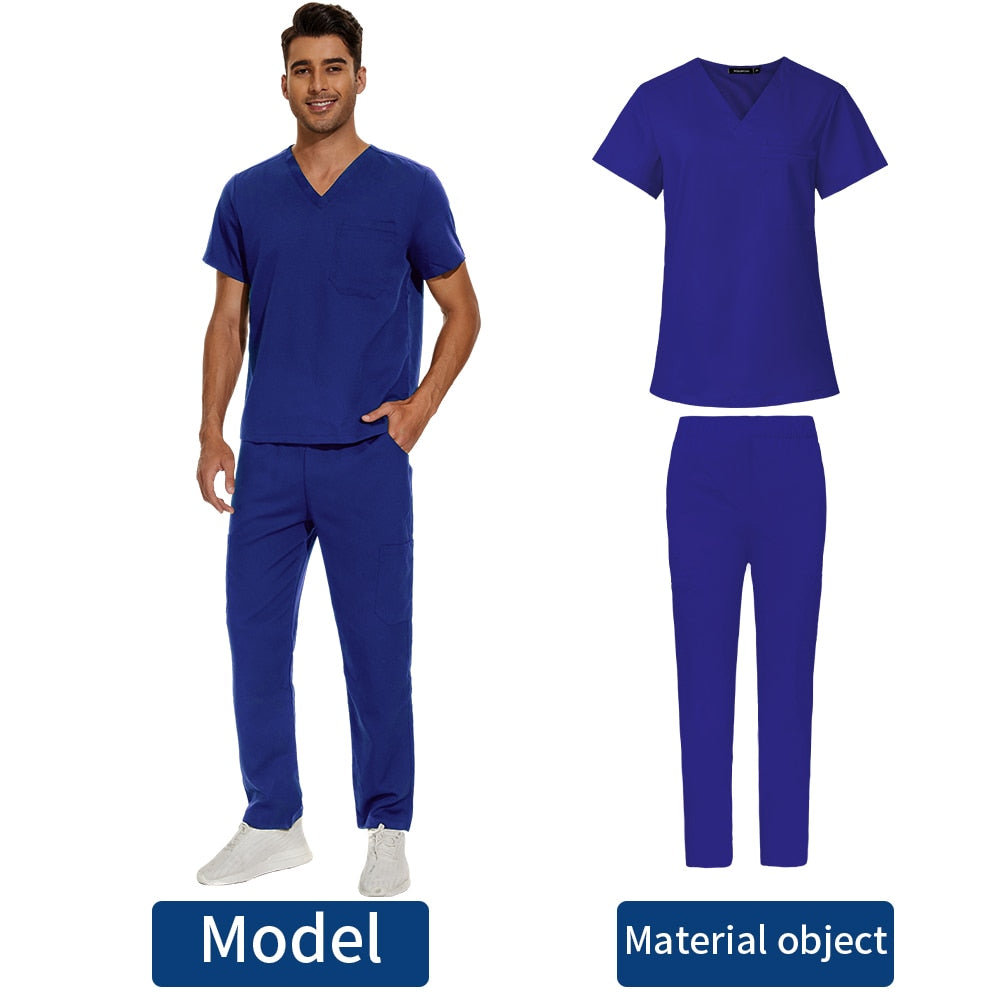 Men's Medical Scrubs Set | V-Neck Fashion Scrub Uniform for Doctors, Nurses | Clinic, Hospital, Lab Overalls