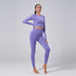 S/M Women's 2-Piece Workout Set - Crop Top & Seamless Leggings | Fitness & Yoga Sportswear.