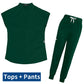 Women's Scrubs Set | Stylish Solid Color Nursing Uniform Jogging Pants | Comfortable Spa Uniform for Pet Hospitals, Doctors, and Dentists