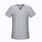 Stylish Cotton Cartoon Print Uniform | Fashion Slim Fit Top Scrub Clothes for Women