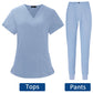 Women's Scrubs Set | Stylish Solid Color Nursing Uniform Jogging Pants | Comfortable Spa Uniform for Pet Hospitals, Doctors, and Dentists