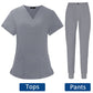 Women's Scrubs Set | Stylish Solid Color Nursing Uniform Jogging Pants | Comfortable Spa Uniform for Pet Hospitals, Doctors, and Dentists