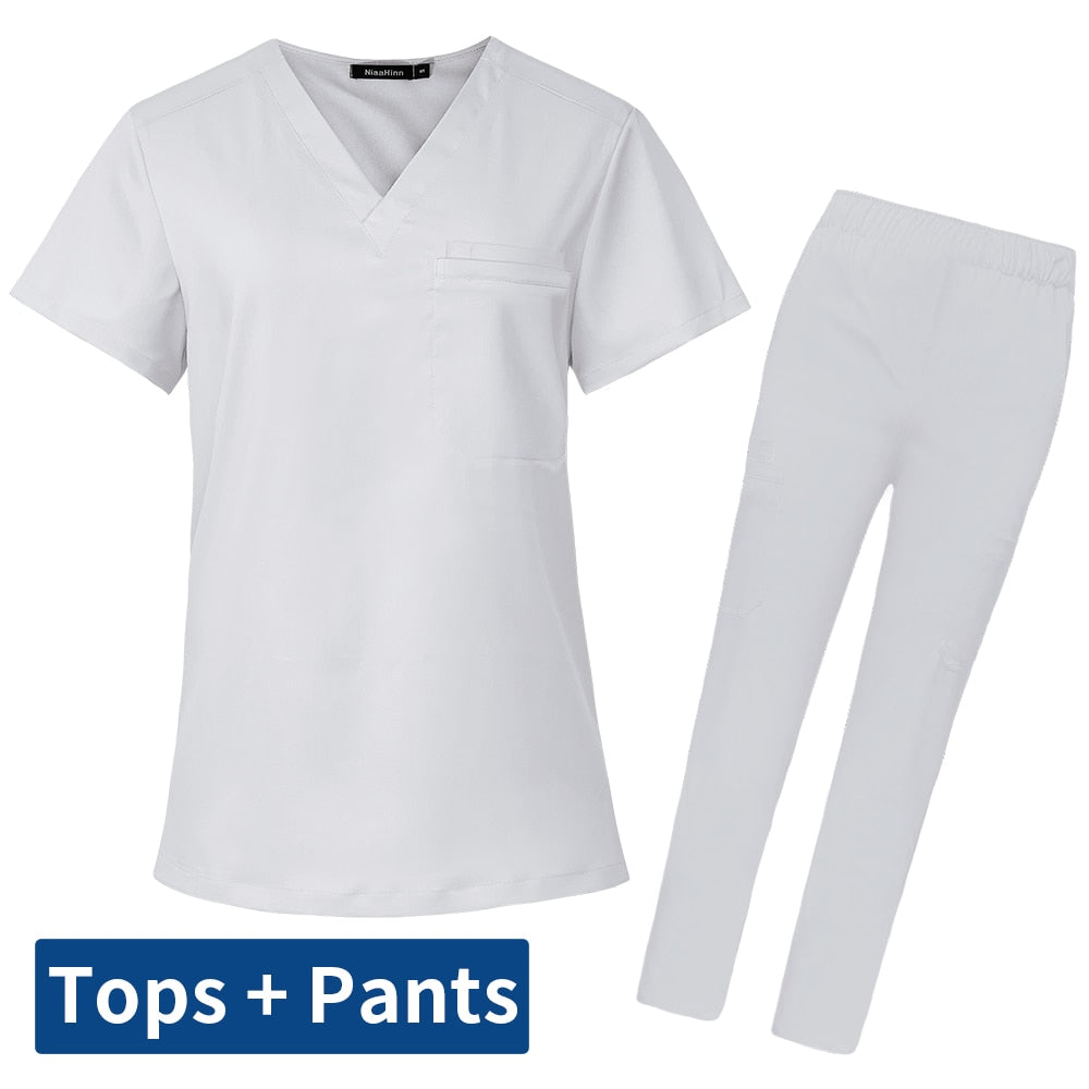 Men's Medical Scrubs Set | V-Neck Fashion Scrub Uniform for Doctors, Nurses | Clinic, Hospital, Lab Overalls