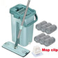 Flat Squeeze Mop with Bucket - Hands-Free Wringing | Microfiber Mop Wet & Dry Cleaning