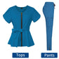 Stylish Nurses Uniform Workwear Scrubs Set | Short-Sleeved Pocket Blouse with Matching Pants | Solid Color | Ideal for Pharmacy, Dentistry, and Medical Workwear