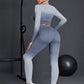 2/3/5PCS Seamless Women Yoga Set Workout Sportswear Gym Clothing Fitness Long Sleeve Crop Top High Waist Leggings Sports Suits