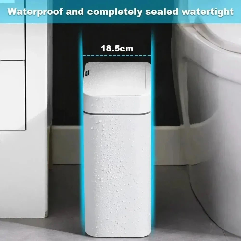 Smart Bathroom Trash Can - 15L Touchless Garbage Bin | Electronic Sensor Waste Bin